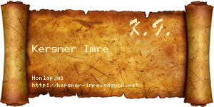 Kersner Imre névjegykártya
