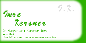 imre kersner business card